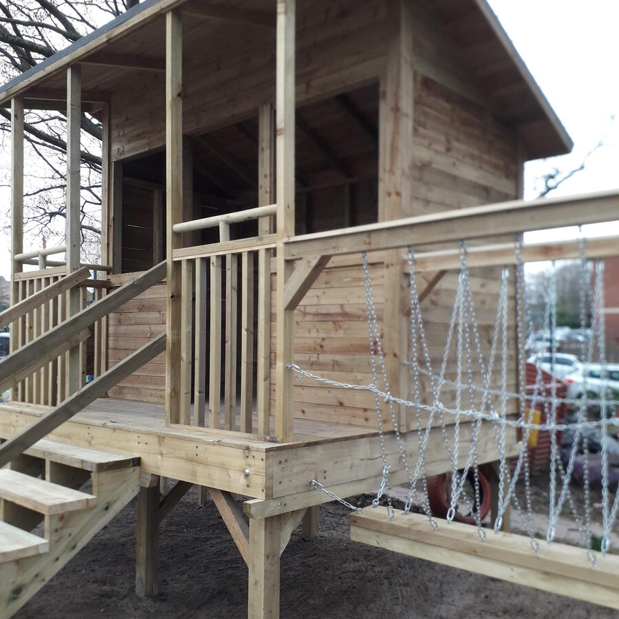 The bridge uses chains for extra durability